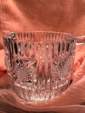 Vintage crystal small Hielera/Ice bucket
